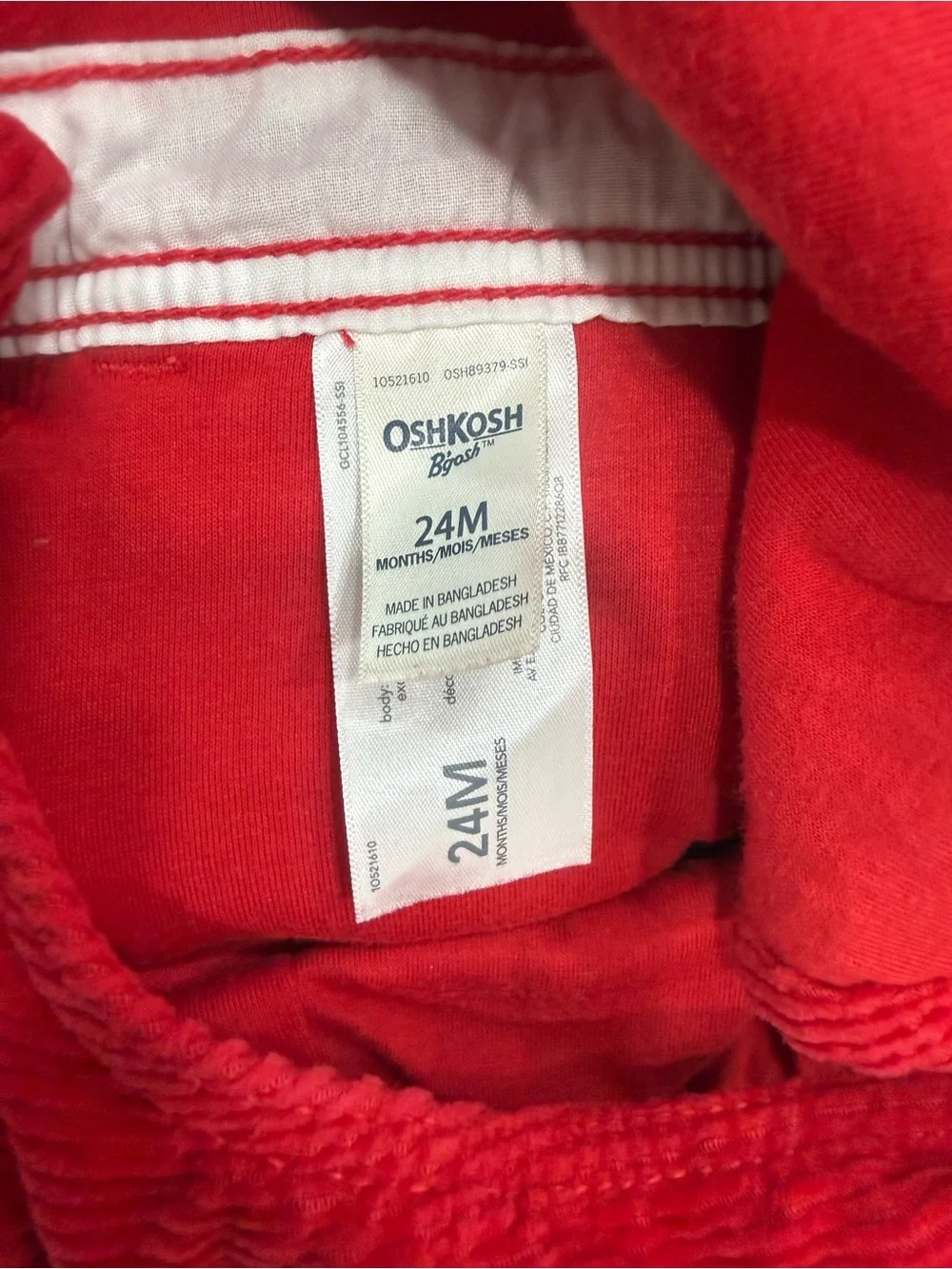 OshKosh B'gosh Bright Red Corduroy Overalls
